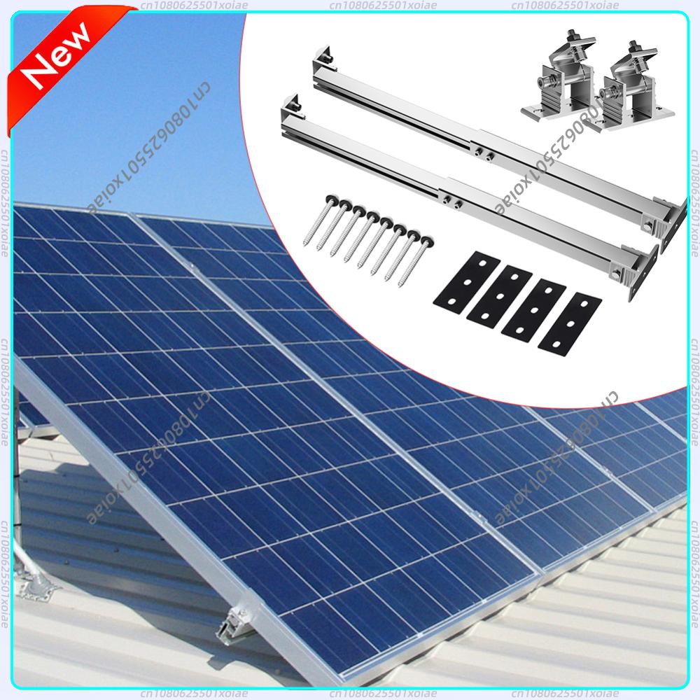 Solar Panel Tilt Mount - Solarmodul-Neigungshalterung Aluminiumlegierung Solarhalter Endklemmen-Set Verstellbare Solarmodul-Halterung