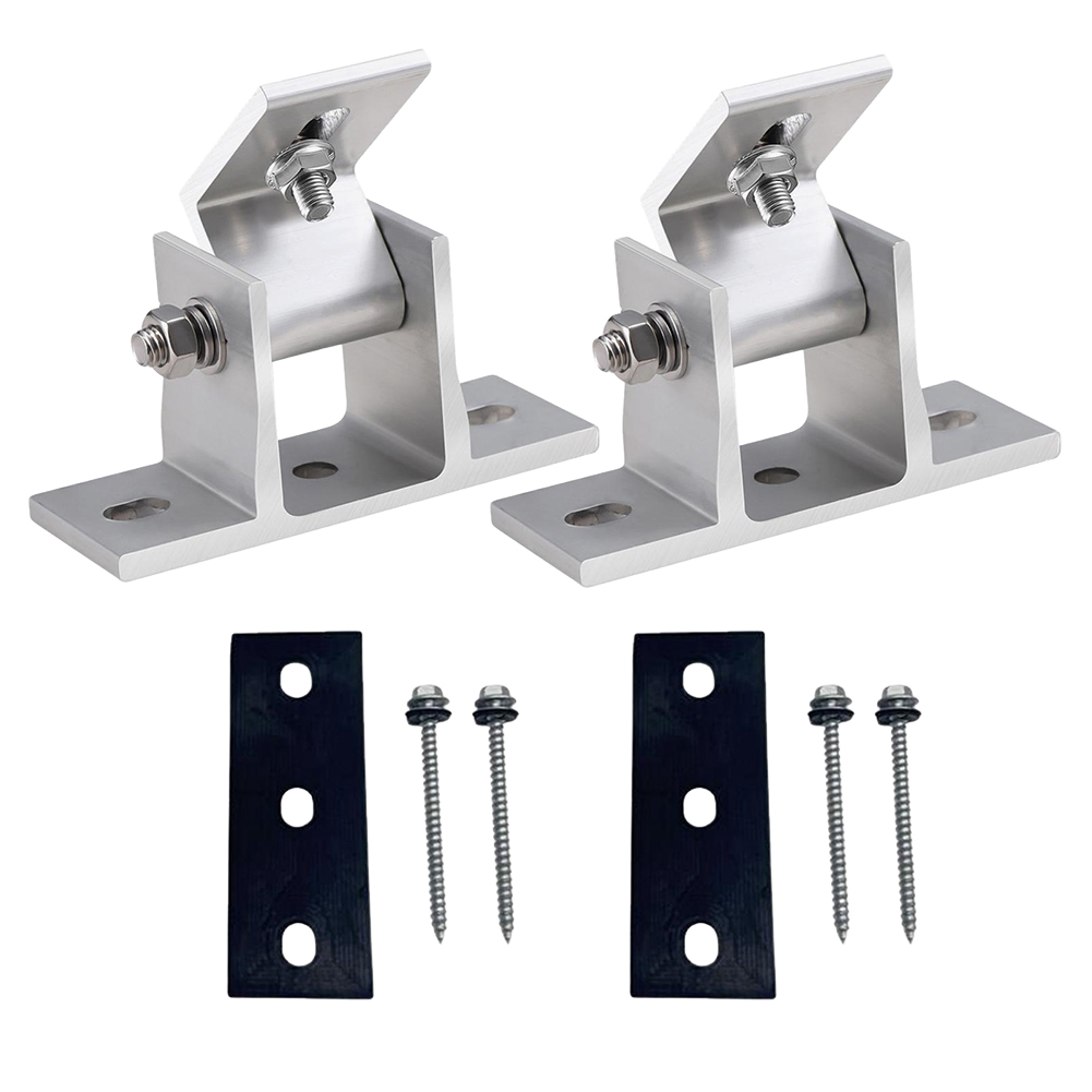 Solar Panel Tilt Mount - 2 Stück Aluminium-Solarmodulhalterungen, bohrfreie Montage, 15–30