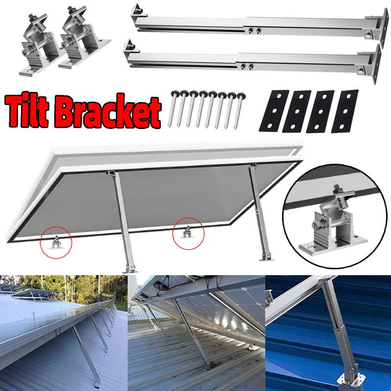 Solar Panel Tilt Mount - Photovoltaik-Neigungshalterung Verstellbares Solarmodul-Montagesystem Aluminium-Legierung Klappbare Modul-Montage-Endklemme