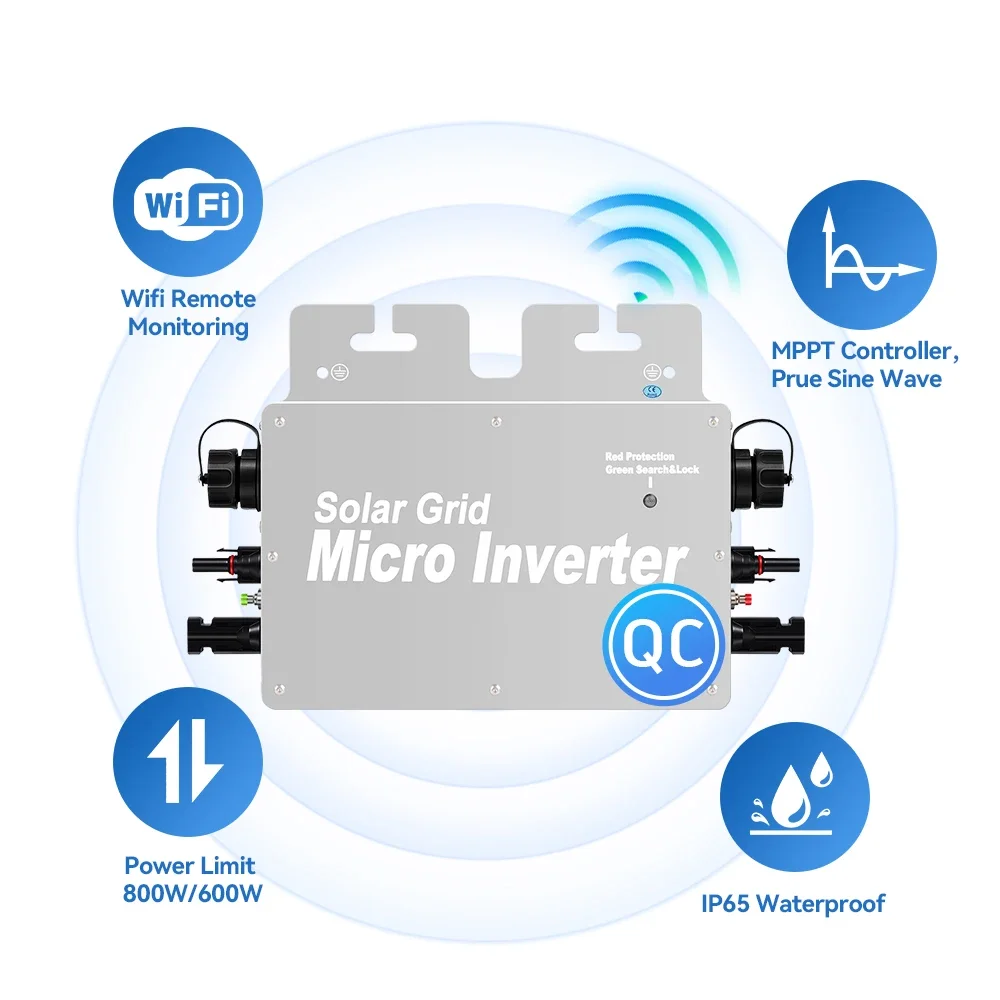 Grid Tie Micro Inverter - Phasen-Mikrowechselrichter, netzgekoppelter Wechselrichter, 600 Watt, MPPT,