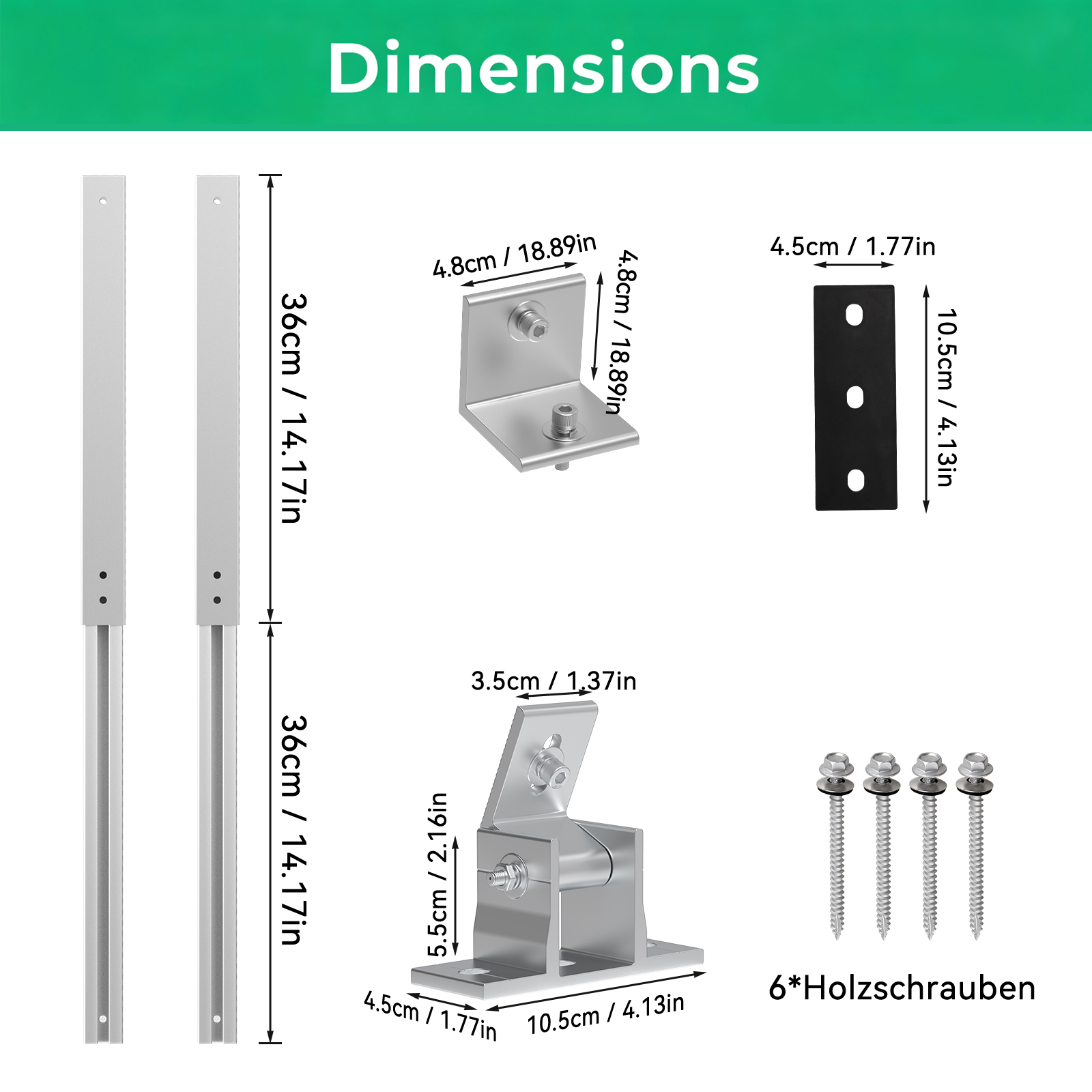 RVPOZWER 8/6/4/2/1 Sets Verste – Solar Panel Tilt Mount Bewertung und Preis
